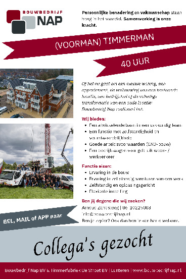 Vacature Timmerman Vacature Timmerman